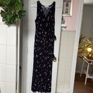 Kaileigh Navy Floral Wrap Jumpsuit